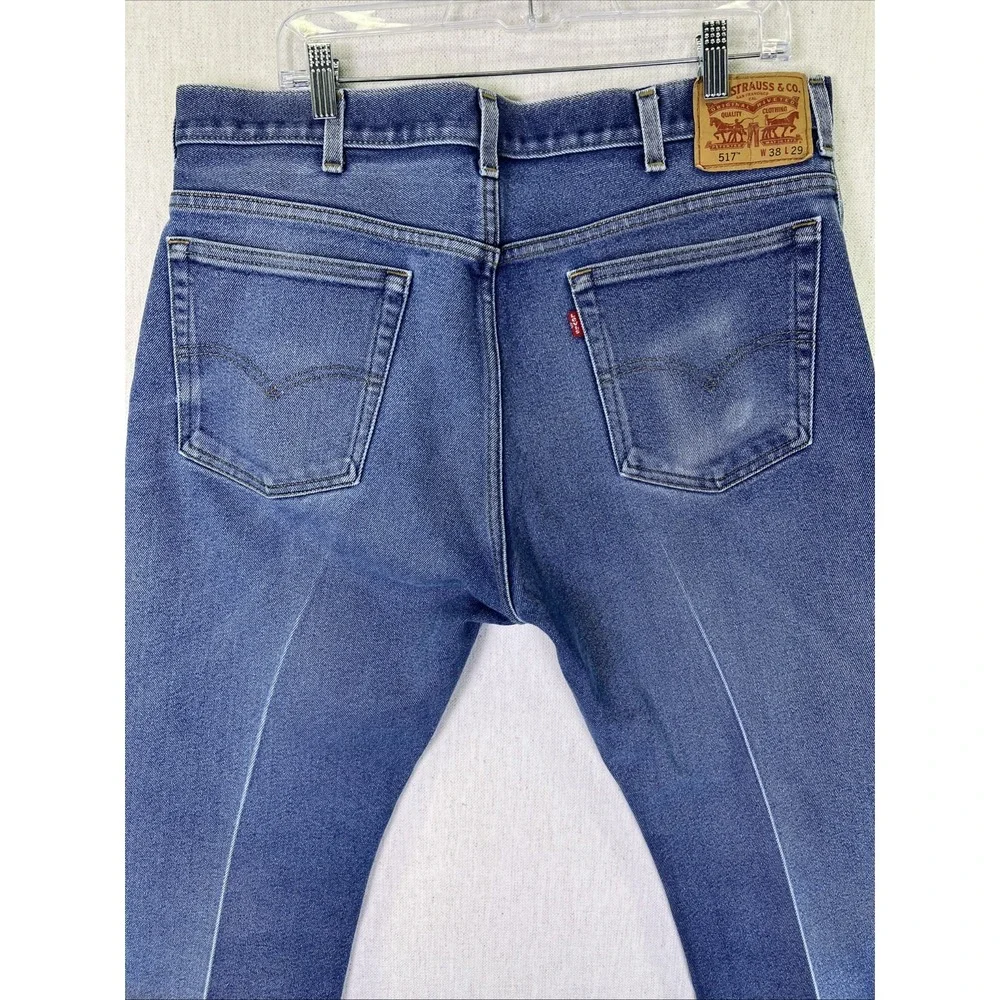 Vintage 90s Levi's 517‎ Men's Pleated Blue Jeans 38x29 (actual 38x25)